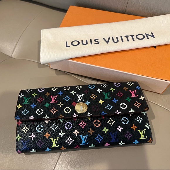 Louis Vuitton▪️RARE Multicolor full size Continental Sarah wallet - Picture 11 of 12